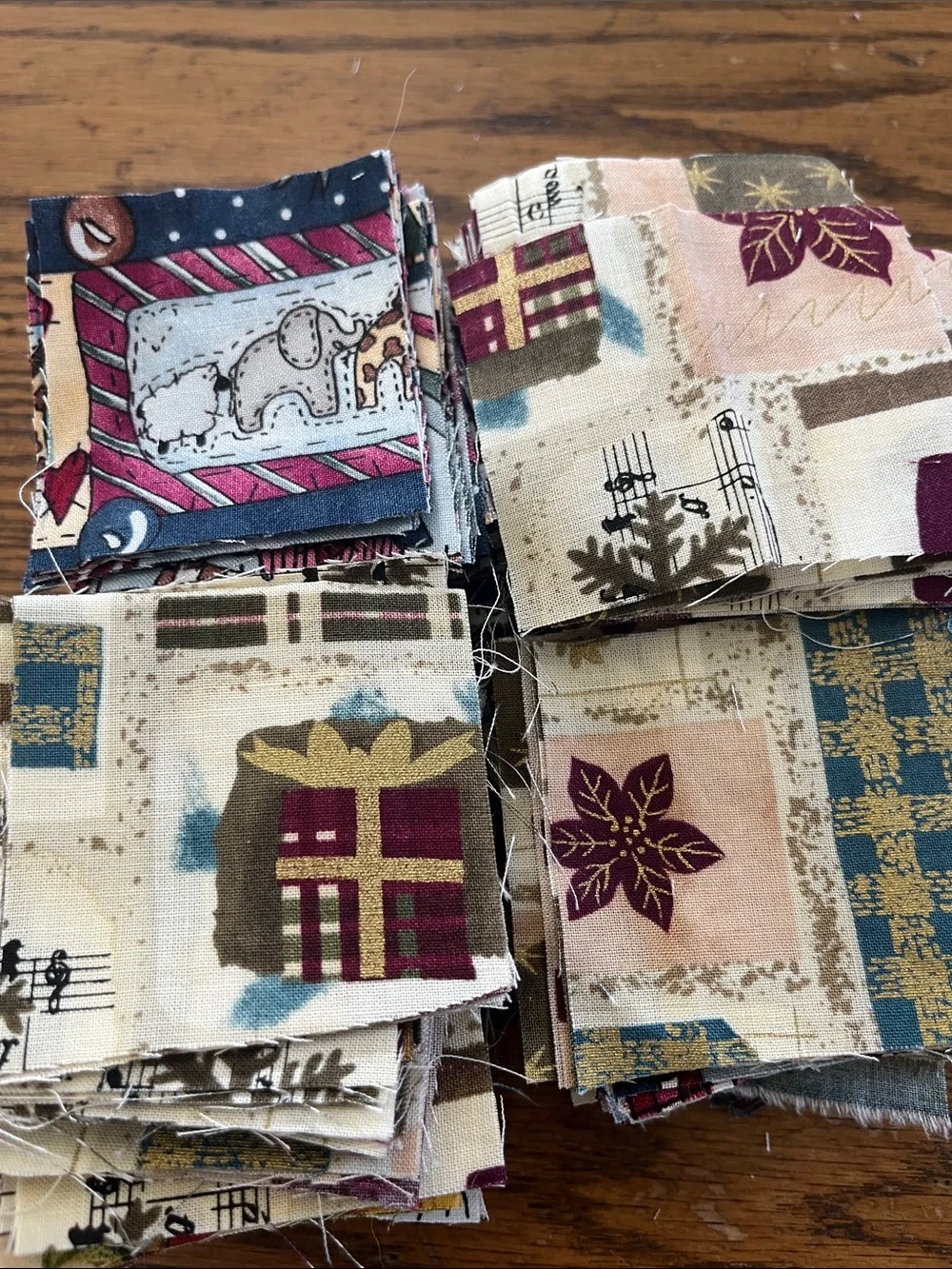 Holiday cotton Patchwork Fabric Squares - Multicolor